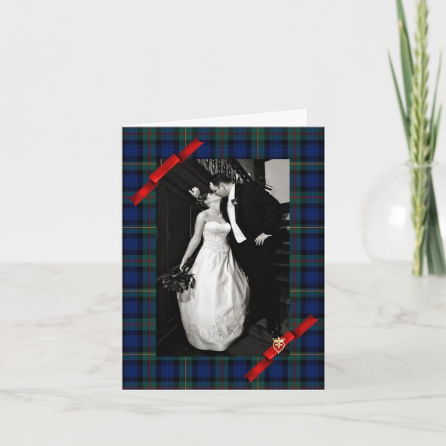Smith Plaid Custom Wedding Photo Thank You (Front)