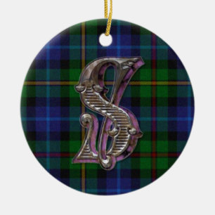 Smith Plaid Monogram ornament