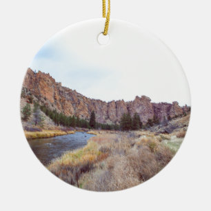 Smith Rock Bend Oregon Ceramic Tree Decoration