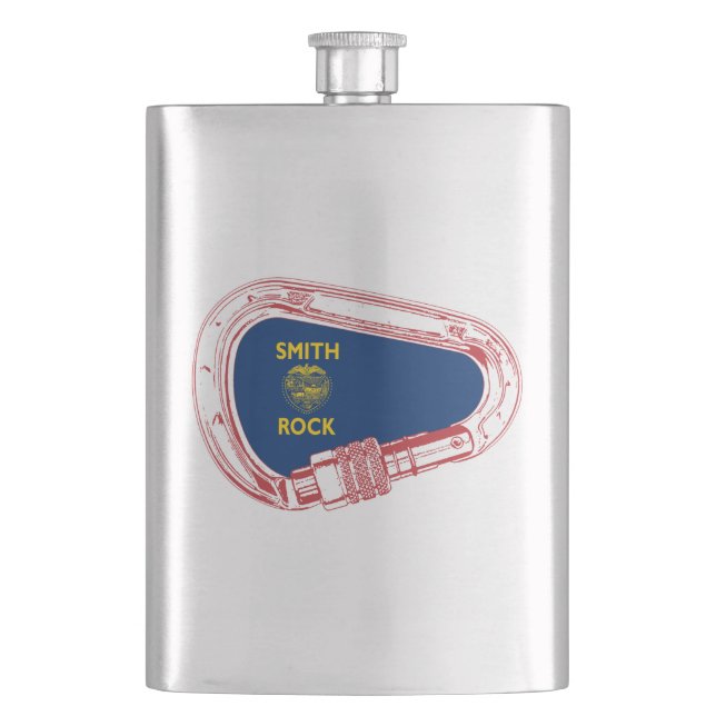 Smith Rock Climbing Carabiner Hip Flask (Front)