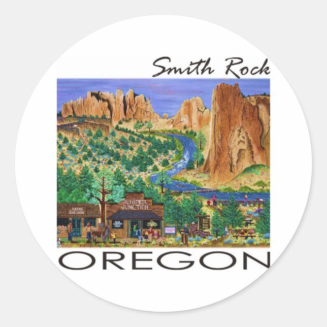 Smith Rock ~ Oregon Classic Round Sticker (Front)