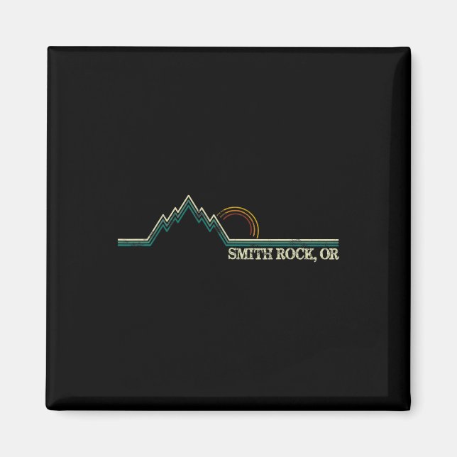 Smith Rock Oregon Retro Mountain Climbing Summer  Magnet (Front)