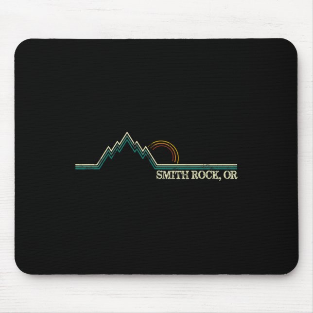 Smith Rock Oregon Retro Mountain Climbing Summer  Mouse Mat (Front)
