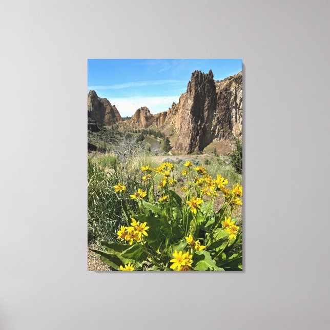Smith Rock State Park in Spring Canvas Print (Front)