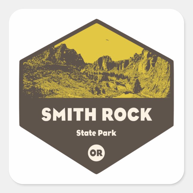Smith Rock State Park Oregon Square Sticker (Front)