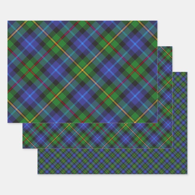 Smith Scottish Clan Tartan Plaid Pattern Wrapping Paper Sheet (Set)
