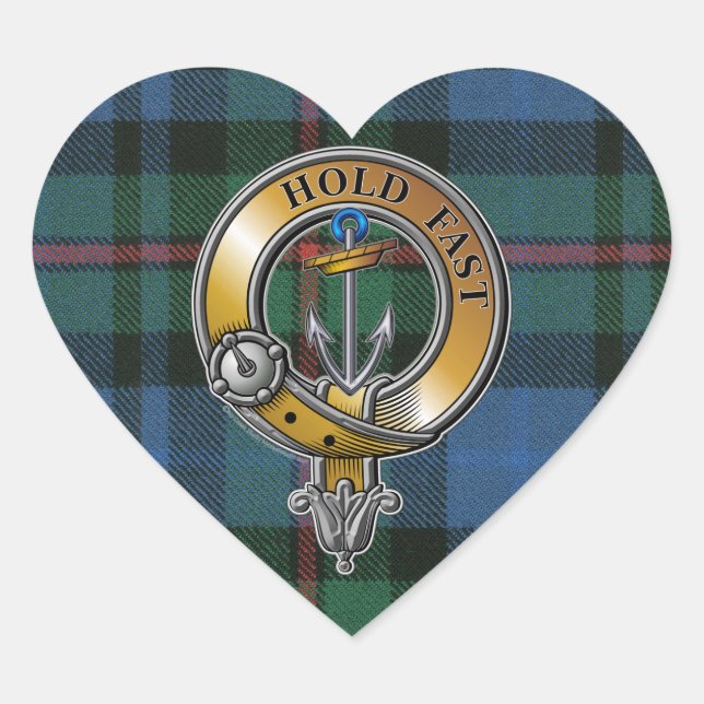 Smith Tartan & Badge Heart Sticker (Front)