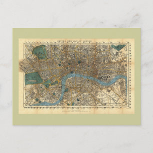 Smith's new map of London 1860 Postcard