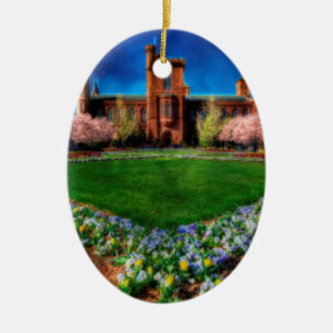 Smithsonian Castle Garden Cherry Blossoms Ceramic Tree Decoration