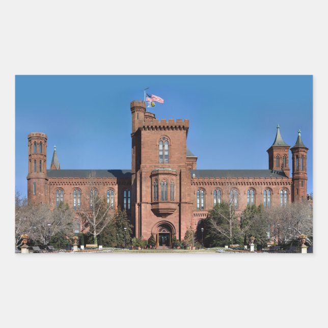 Smithsonian Castle in Washington, D.C. Rectangular Sticker (Front)