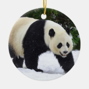 Smithsonian   Giant Pandas In The Snow Ceramic Tree Decoration