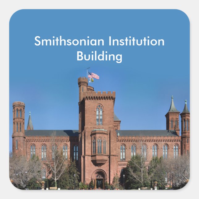 Smithsonian Institution Building in Washington, DC Square Sticker (Front)