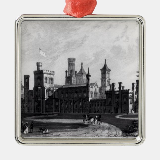 Smithsonian Institution from the South West Metal Tree Decoration (Front)