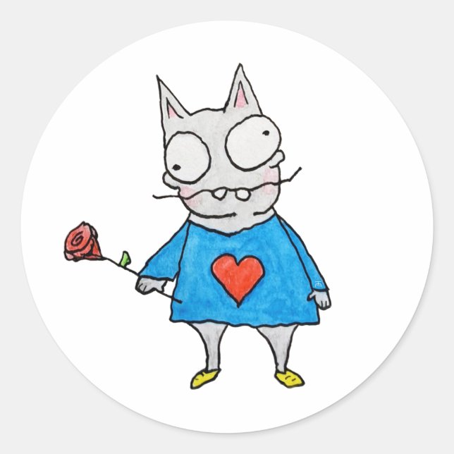 Smitten Kitten Classic Round Sticker (Front)