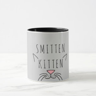 Smitten Kitten Typography Cat Ears & Whiskers Mug