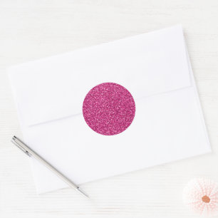 Smitten Pink Glitter Classic Round Sticker