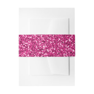 Smitten Pink Glitter Invitation Belly Band