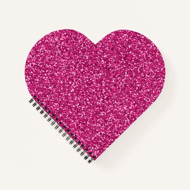 Smitten Pink Glitter Notebook (Front)