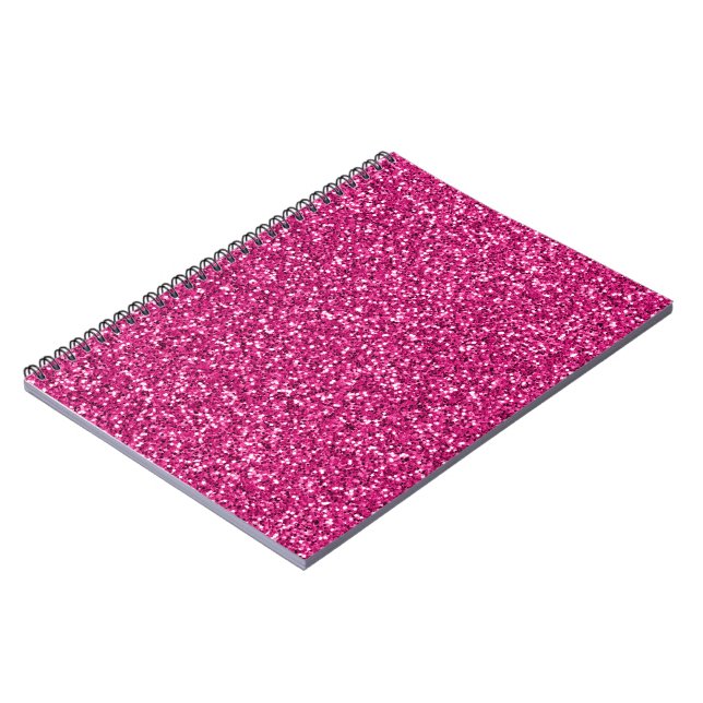 Smitten Pink Glitter Notebook (Left Side)