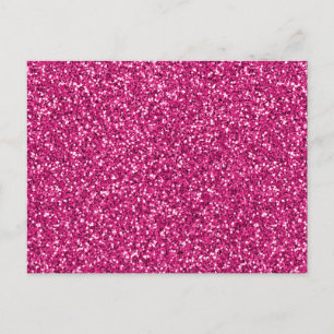 Smitten Pink Glitter Postcard