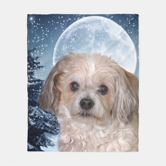 Smitty Winter Moon Fleece Blanket (Front)