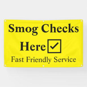 Smog Checks Here 5 foot Banner