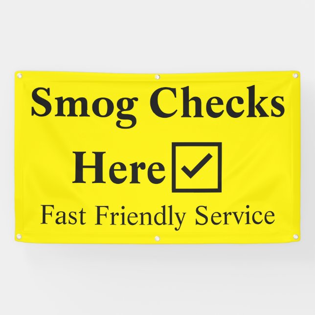 Smog Checks Here 5 foot Banner (Horizontal)