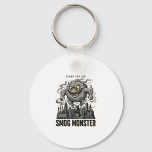 Smog Monster Shirt Vintage Engraving Eco Warning A Key Ring