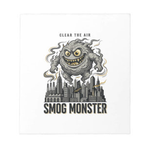 Smog Monster Shirt Vintage Engraving Eco Warning A Notepad