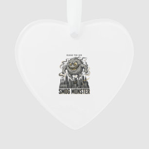 Smog Monster Shirt Vintage Engraving Eco Warning A Ornament