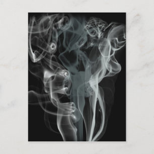 smoke-69124 BLACK WHITE GRAY GREY SMOKE DIGITAL RE Postcard