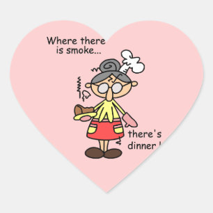 Smoke and Dinner T-shirts and Gifts Heart Sticker