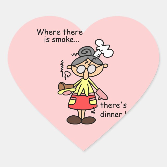 Smoke and Dinner T-shirts and Gifts Heart Sticker (Front)