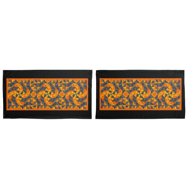 Smoke and Fire Quilt-design King Size Pillowcase (Front-Set)