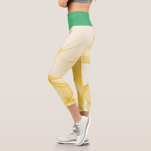 Smoke And Green  Capri Leggings