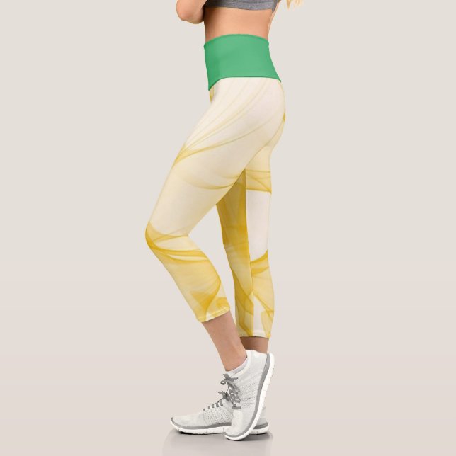 Smoke And Green  Capri Leggings (Left)