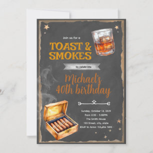 Smoke and toast birthday Party Invitation