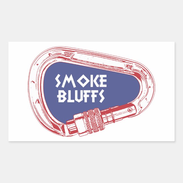 Smoke Bluffs Climbing Carabiner Rectangular Sticker (Front)