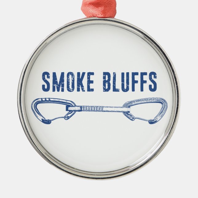 Smoke Bluffs Rock Climbing Quickdraw Metal Tree Decoration (Front)