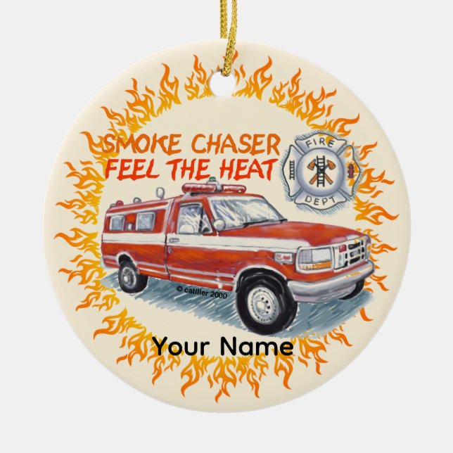 Smoke Chaser Firefighter Ornament (Front)