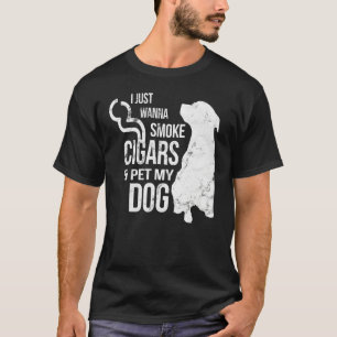 Smoke Cigars And Pet Dog Smoker Animal T-Shirt