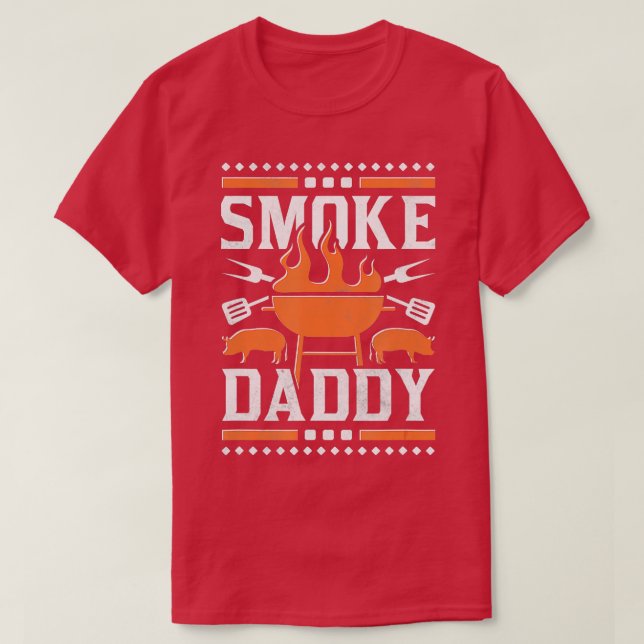 Smoke daddy Funny Dad BBQ  T-Shirt (Design Front)