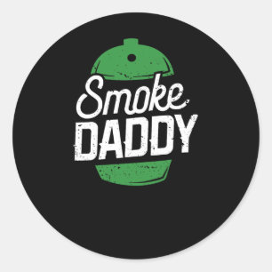 Smoke Daddy Green Egg Pitmaster Dad Bbq Grill Classic Round Sticker