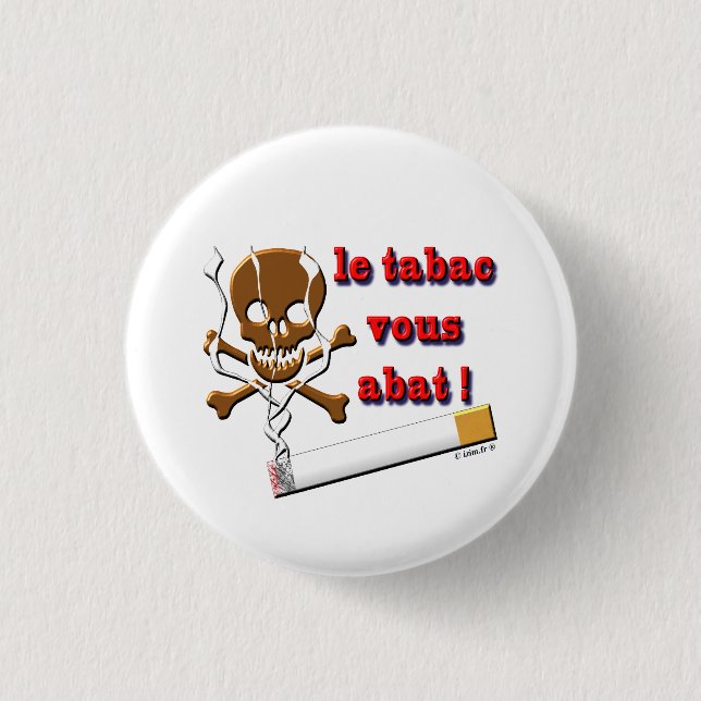 smoke den tobacco 3 cm round badge (Front)