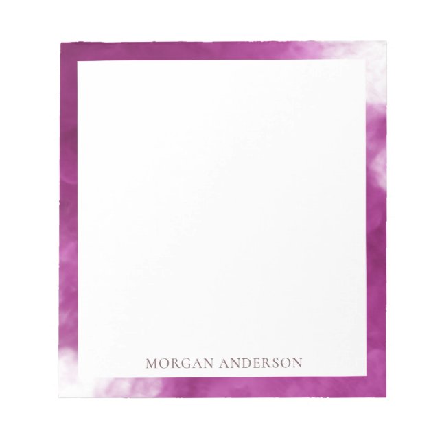 smoke effect hot pink trendy monogram notepad (Front)