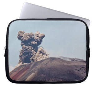 Smoke escaping from active volcano Anak Krakatau Laptop Sleeve