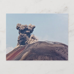 Smoke escaping from active volcano Anak Krakatau Postcard