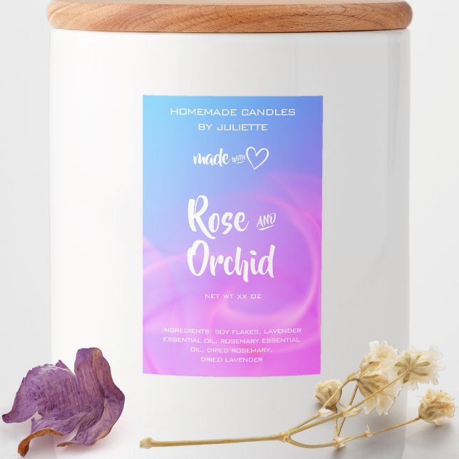 Smoke Flame Pink Homemade Candle Product Packaging Food Label (Creator Uploaded)