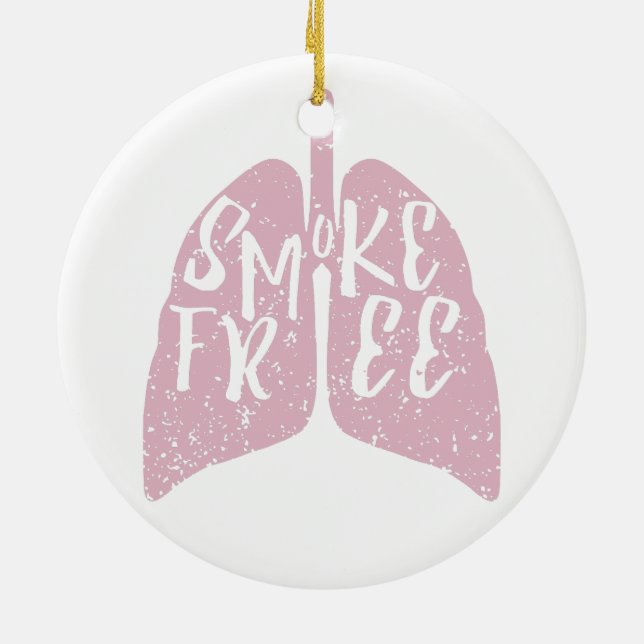 Smoke Free Lungs Ceramic Tree Decoration (Back)
