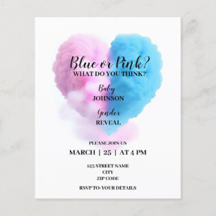 Smoke gender reveal invitations